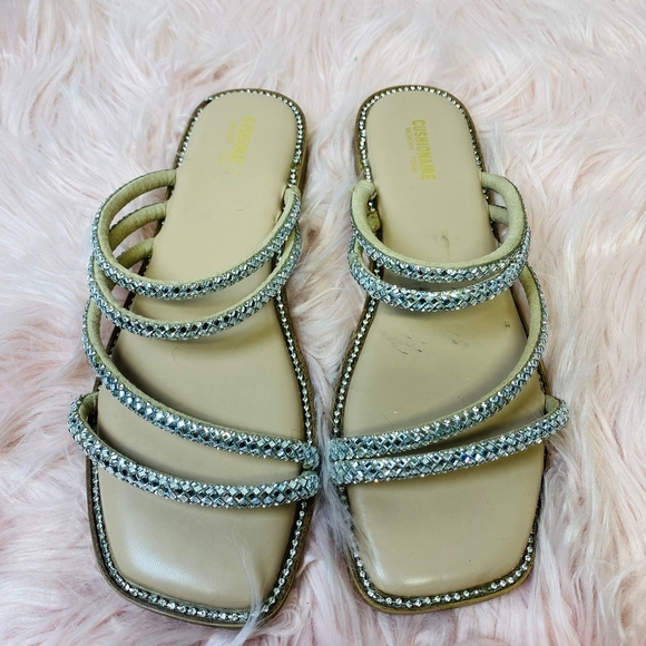 Silver Cream Rhinestone Sandals - Picture 4 of 5